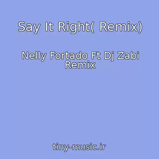 کاور آهنگ Say It Right( Remix) از Nelly Fortado Ft Dj Zabi Remix