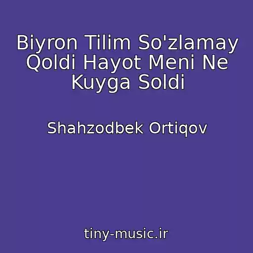 کاور آهنگ Biyron Tilim So'zlamay Qoldi Hayot Meni Ne Kuyga Soldi از Shahzodbek Ortiqov