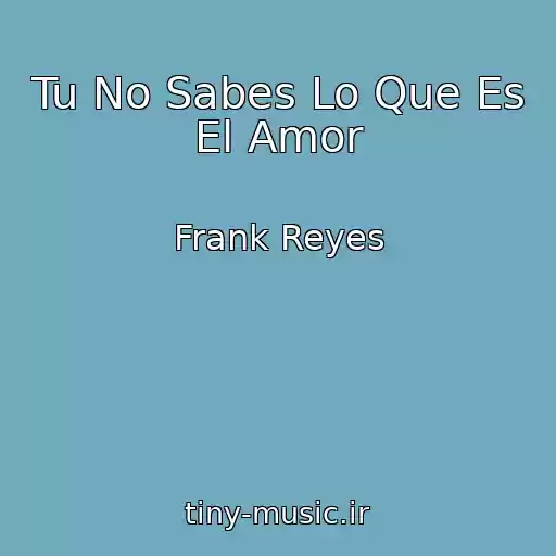 کاور آهنگ Tu No Sabes Lo Que Es El Amor از Frank Reyes