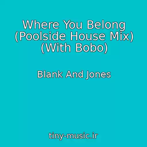 کاور آهنگ Where You Belong (Poolside House Mix) (With Bobo) از Blank And Jones