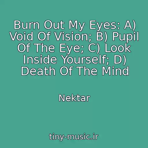 کاور آهنگ Burn Out My Eyes: A) Void Of Vision; B) Pupil Of The Eye; C) Look Inside Yourself; D) Death Of The Mind از Nektar