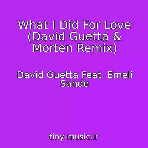 کاور آهنگ What I Did For Love (David Guetta & Morten Remix) از David Guetta Feat. Emeli Sande