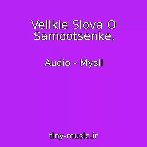 کاور آهنگ Velikie Slova O Samootsenke. از Audio - Mysli