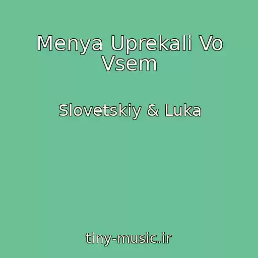 کاور آهنگ Menya Uprekali Vo Vsem از Slovetskiy & Luka