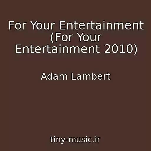 کاور آهنگ For Your Entertainment (For Your Entertainment 2010) از Adam Lambert