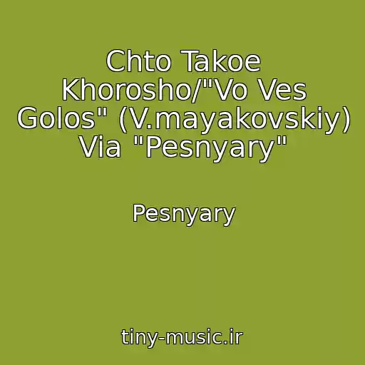 کاور آهنگ Chto Takoe Khorosho/"Vo Ves Golos" (V.mayakovskiy) Via "Pesnyary" از Pesnyary