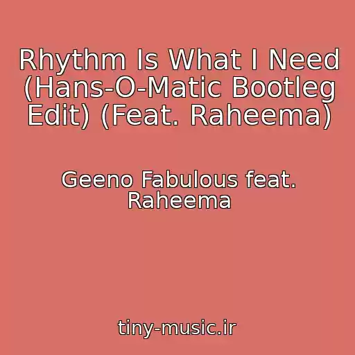 کاور آهنگ Rhythm Is What I Need (Hans-O-Matic Bootleg Edit) (Feat. Raheema) از Geeno Fabulous feat. Raheema