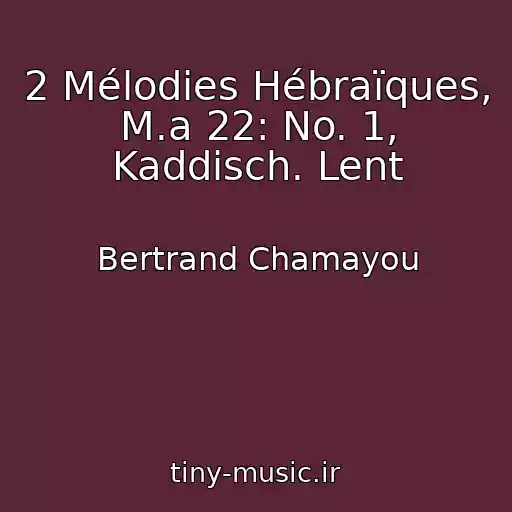 کاور آهنگ 2 Mélodies Hébraïques, M.a 22: No. 1, Kaddisch. Lent از Bertrand Chamayou