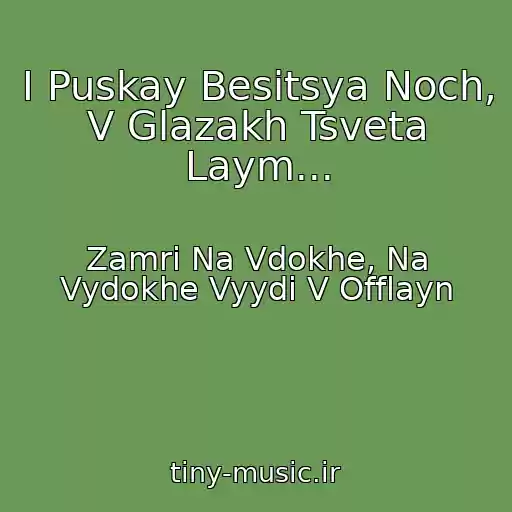 کاور آهنگ I Puskay Besitsya Noch, V Glazakh Tsveta Laym... از Zamri Na Vdokhe, Na Vydokhe Vyydi V Offlayn