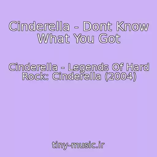 کاور آهنگ Cinderella - Dont Know What You Got از Cinderella - Legends Of Hard Rock: Cinderella (2004)