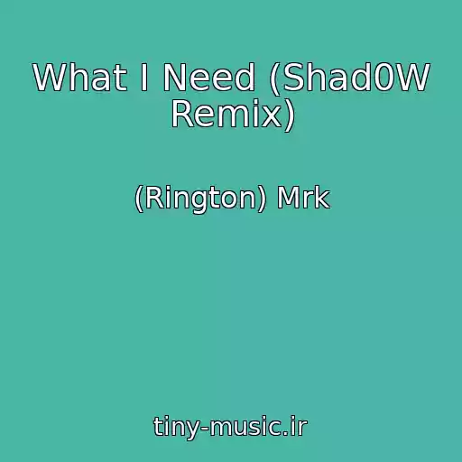کاور آهنگ What I Need (Shad0W Remix) از (Rington) Mrk