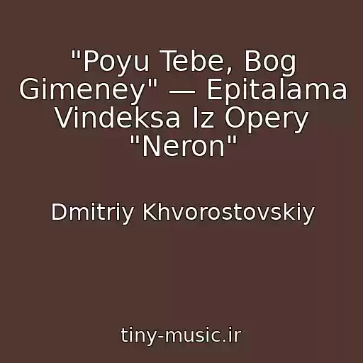 کاور آهنگ "Poyu Tebe, Bog Gimeney" — Epitalama Vindeksa Iz Opery "Neron" از Dmitriy Khvorostovskiy