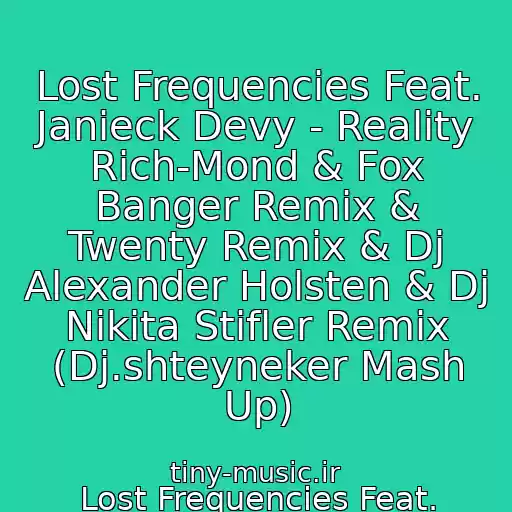 کاور آهنگ Lost Frequencies Feat. Janieck Devy - Reality Rich-Mond & Fox Banger Remix & Twenty Remix & Dj Alexander Holsten & Dj Nikita Stifler Remix (Dj.shteyneker Mash Up) از Lost Frequencies Feat. Janieck Devy - Reality