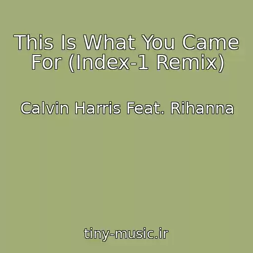 کاور آهنگ This Is What You Came For (Index-1 Remix) از Calvin Harris Feat. Rihanna