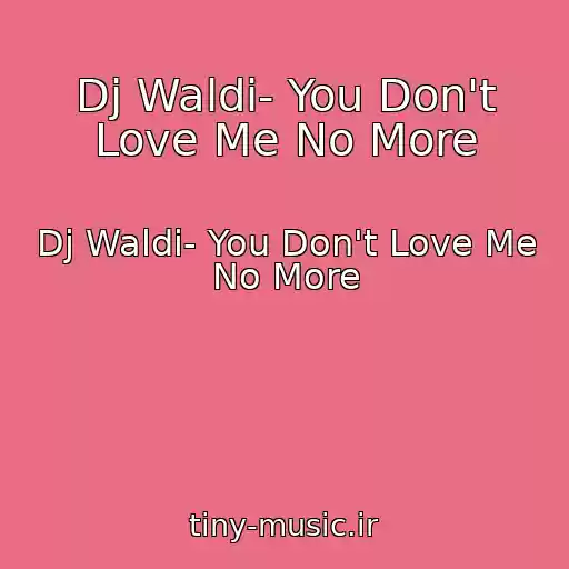 کاور آهنگ Dj Waldi- You Don't Love Me No More از Dj Waldi- You Don't Love Me No More