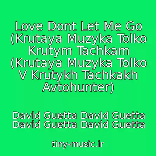 کاور آهنگ Love Dont Let Me Go (Krutaya Muzyka Tolko Krutym Tachkam (Krutaya Muzyka Tolko V Krutykh Tachkakh Avtohunter) از David Guetta David Guetta David Guetta David Guetta