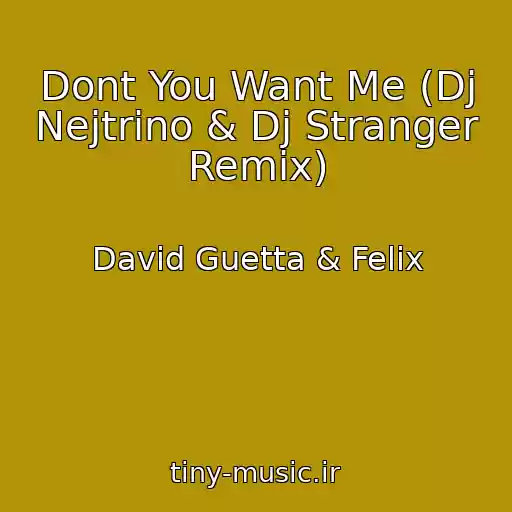 کاور آهنگ Dont You Want Me (Dj Nejtrino & Dj Stranger Remix) از David Guetta & Felix