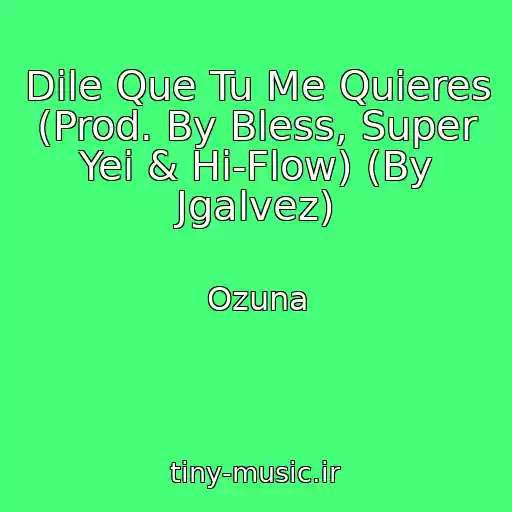 کاور آهنگ Dile Que Tu Me Quieres (Prod. By Bless, Super Yei & Hi-Flow) (By Jgalvez) از Ozuna