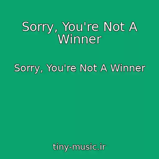کاور آهنگ Sorry, You're Not A Winner از Sorry, You're Not A Winner