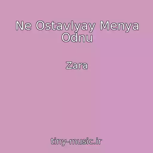کاور آهنگ Ne Ostavlyay Menya Odnu از Zara