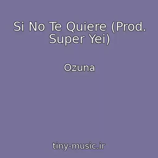 کاور آهنگ Si No Te Quiere (Prod. Super Yei) از Ozuna
