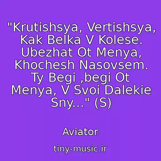 کاور آهنگ "Krutishsya, Vertishsya, Kak Belka V Kolese. Ubezhat Ot Menya, Khochesh Nasovsem. Ty Begi ,begi Ot Menya, V Svoi Dalekie Sny..." (S) از Aviator