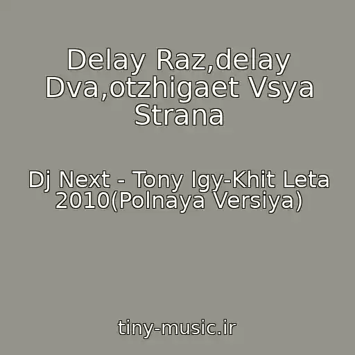 کاور آهنگ Delay Raz,delay Dva,otzhigaet Vsya Strana از Dj Next - Tony Igy-Khit Leta 2010(Polnaya Versiya)