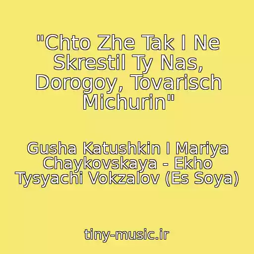 کاور آهنگ "Chto Zhe Tak I Ne Skrestil Ty Nas, Dorogoy, Tovarisch Michurin" از Gusha Katushkin I Mariya Chaykovskaya - Ekho Tysyachi Vokzalov (Es Soya)
