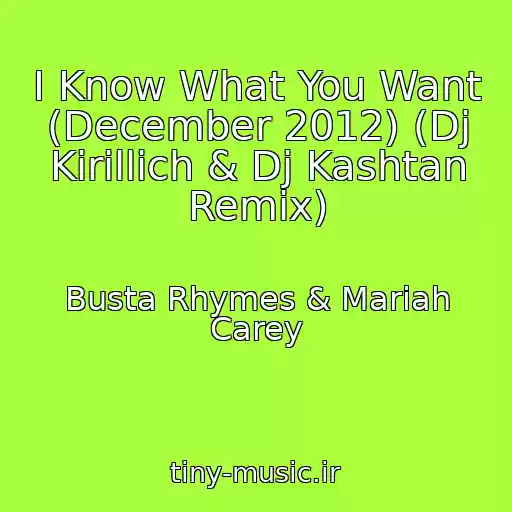 کاور آهنگ I Know What You Want (December 2012) (Dj Kirillich & Dj Kashtan Remix) از Busta Rhymes & Mariah Carey