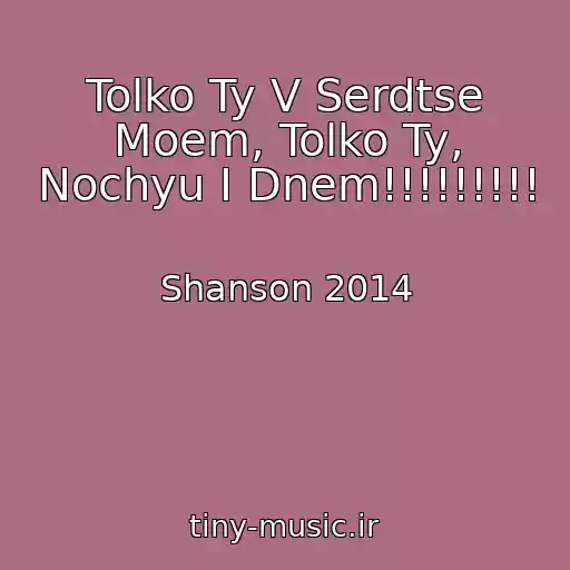 کاور آهنگ Tolko Ty V Serdtse Moem, Tolko Ty, Nochyu I Dnem!!!!!!!!! از Shanson 2014