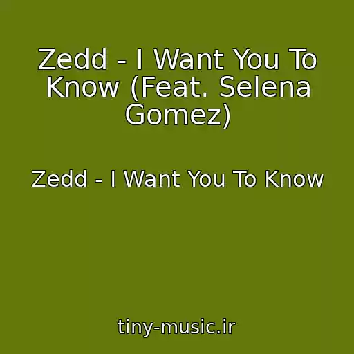 کاور آهنگ Zedd - I Want You To Know (Feat. Selena Gomez) از Zedd - I Want You To Know