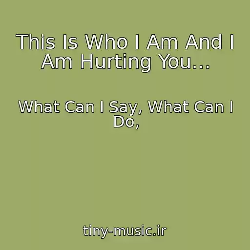 کاور آهنگ This Is Who I Am And I Am Hurting You… از What Can I Say, What Can I Do,