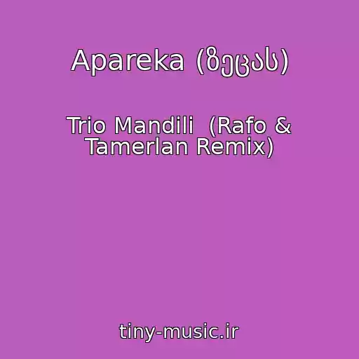 کاور آهنگ Apareka (ზეცას) از Trio Mandili  (Rafo & Tamerlan Remix)