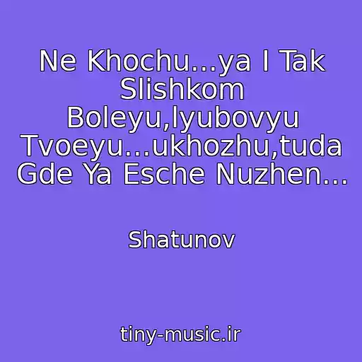 کاور آهنگ Ne Khochu...ya I Tak Slishkom Boleyu,lyubovyu Tvoeyu...ukhozhu,tuda Gde Ya Esche Nuzhen... از Shatunov