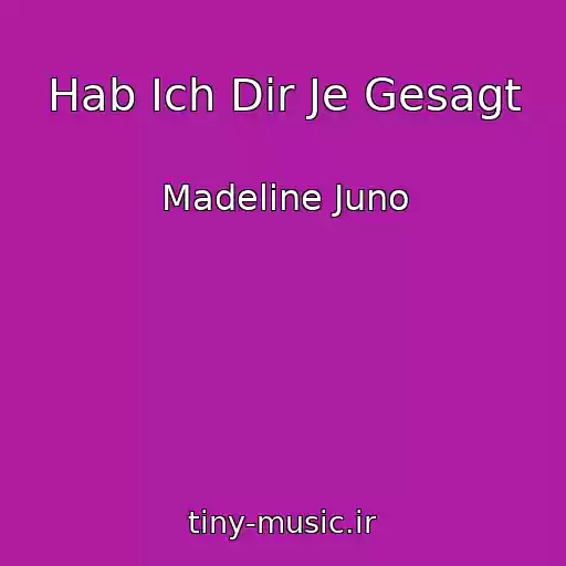 کاور آهنگ Hab Ich Dir Je Gesagt از Madeline Juno
