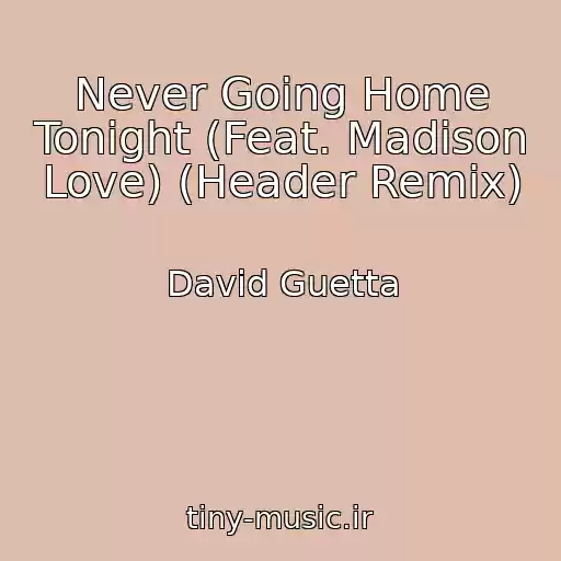 کاور آهنگ Never Going Home Tonight (Feat. Madison Love) (Header Remix) از David Guetta