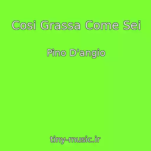 کاور آهنگ Cosi Grassa Come Sei از Pino D'angio