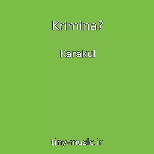 کاور آهنگ Krimina? از Karakul