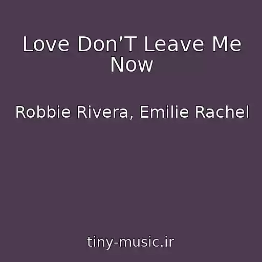 کاور آهنگ Love Don’T Leave Me Now از Robbie Rivera, Emilie Rachel