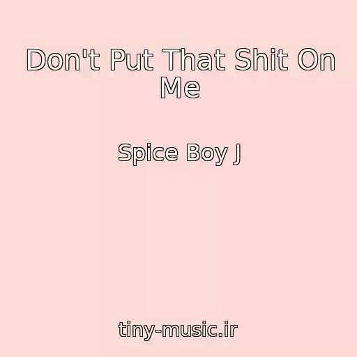 کاور آهنگ Don't Put That Shit On Me از Spice Boy J