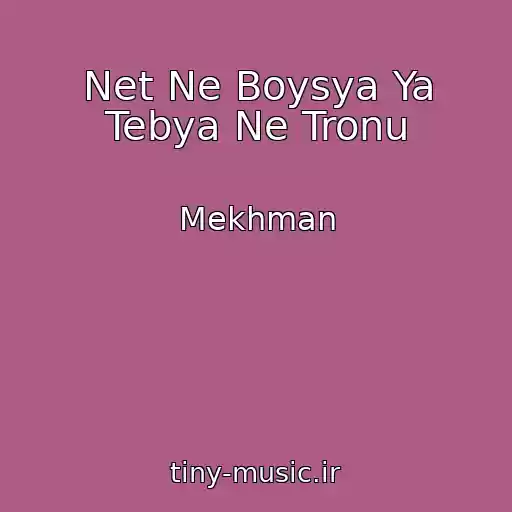 کاور آهنگ Net Ne Boysya Ya Tebya Ne Tronu از Mekhman
