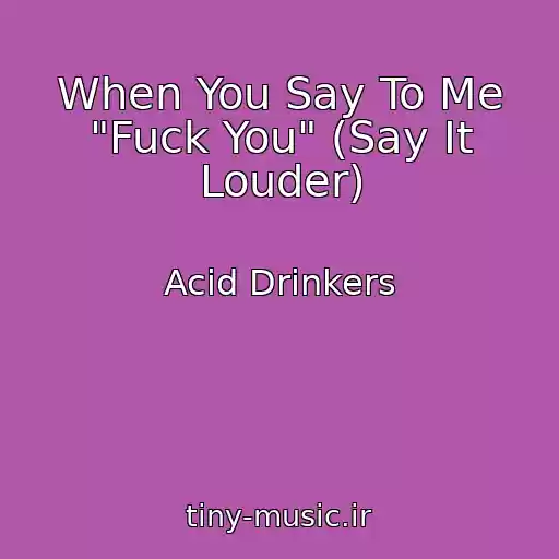 کاور آهنگ When You Say To Me "Fuck You" (Say It Louder) از Acid Drinkers