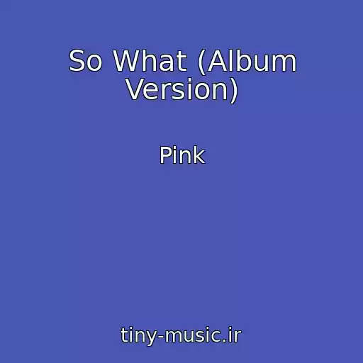 کاور آهنگ So What (Album Version) از Pink