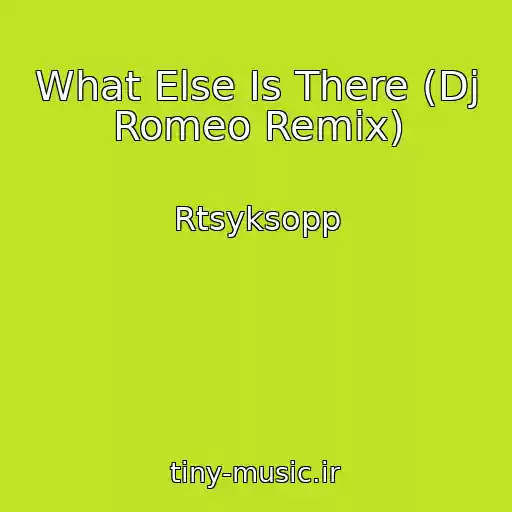 کاور آهنگ What Else Is There (Dj Romeo Remix) از Rtsyksopp