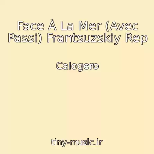 کاور آهنگ Face À La Mer (Avec Passi) Frantsuzskiy Rep از Calogero
