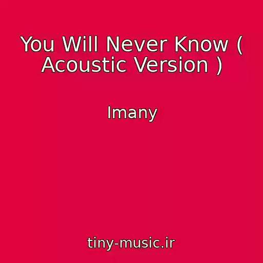 کاور آهنگ You Will Never Know ( Acoustic Version ) از Imany