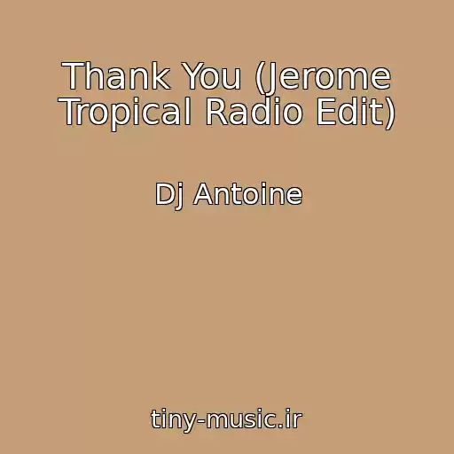کاور آهنگ Thank You (Jerome Tropical Radio Edit) از Dj Antoine