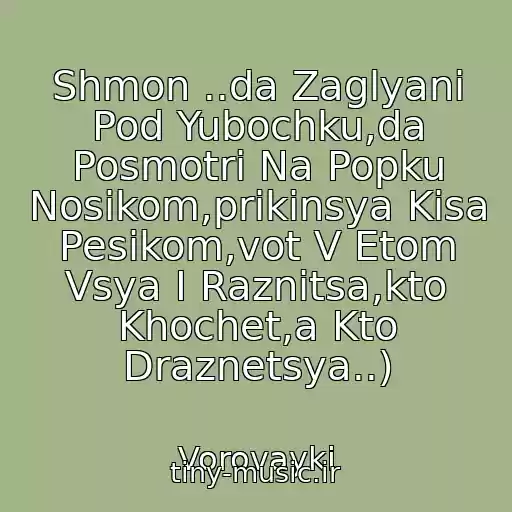 کاور آهنگ Shmon ..da Zaglyani Pod Yubochku,da Posmotri Na Popku Nosikom,prikinsya Kisa Pesikom,vot V Etom Vsya I Raznitsa,kto Khochet,a Kto Draznetsya..) از Vorovayki