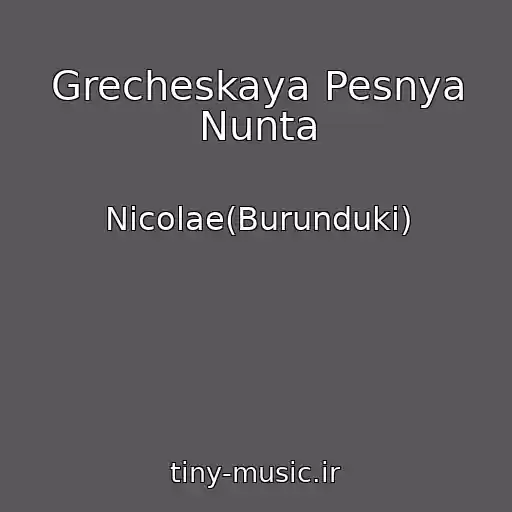 کاور آهنگ Grecheskaya Pesnya Nunta از Nicolae(Burunduki)