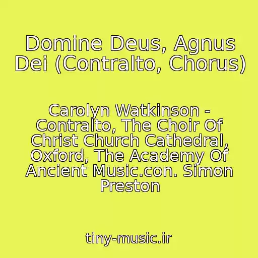 کاور آهنگ Domine Deus, Agnus Dei (Contralto, Chorus) از Carolyn Watkinson - Contralto, The Choir Of Christ Church Cathedral, Oxford, The Academy Of Ancient Music.con. Simon Preston
